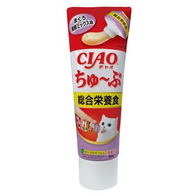 INABA CIAO Cat Snack Toothpaste Tuna Seafood Sauce Complete Nutrition Meat Paste Formula 80g #CS-157