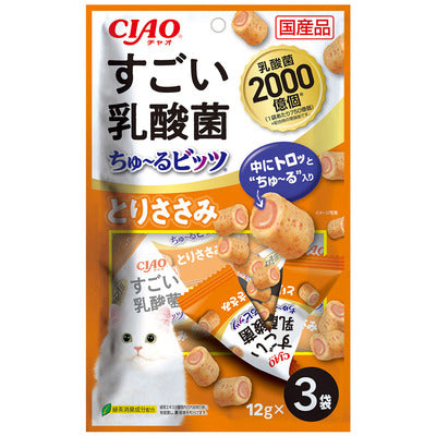 INABA CIAO Japanese Cat Treat Creamy Bites Chicken + 20 Billion Probiotics Formula 12g x 3 #CS-215  