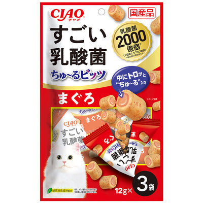 INABA CIAO Japanese Cat Treat Creamy Bites Tuna + 20 Billion Probiotics Formula 12g x 3 #CS-214  