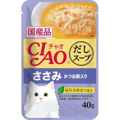 INABA CIAO Japanese Cat Wet Food Chicken + Katsuobushi Flavor Bonito Broth Formula 40g #IC-217  