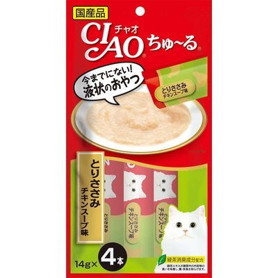 INABA CIAO Japanese Meat Paste Chicken Soup Chicken Sauce 14g x 4 pcs #SC-107