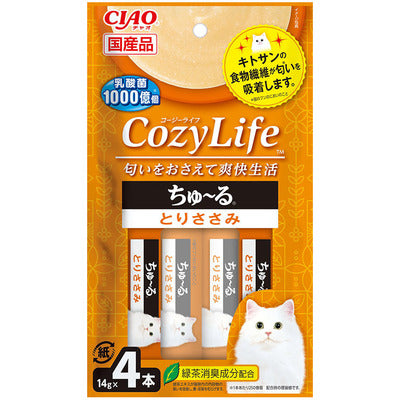 INABA CIAO Japanese Meat Paste Cozylife Probiotic + Chitosan Chicken 14g x 4 pcs #SC-404