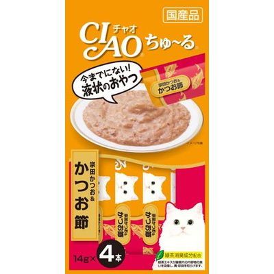INABA CIAO Japanese Meat Paste Soda Bonito + Dried Bonito 14g x 4 pcs #4SC-75