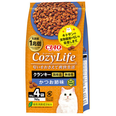 INABA CIAO Lactic Acid Bacteria & Chitosan Cat Food - Bonito Flavor (190g x4) P-332  