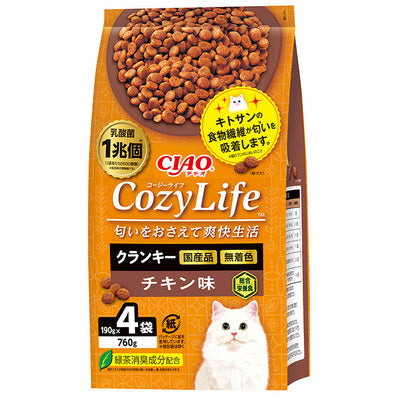 INABA CIAO Lactic Acid Bacteria & Chitosan Cat Food - Chicken Flavor (190g x4) P-333  