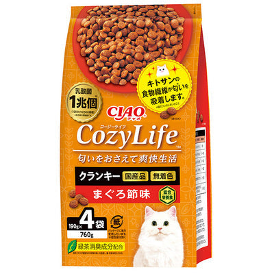 INABA CIAO Lactic Acid Bacteria & Chitosan Cat Food - Dried Tuna Flavor (190g x4) P-331  