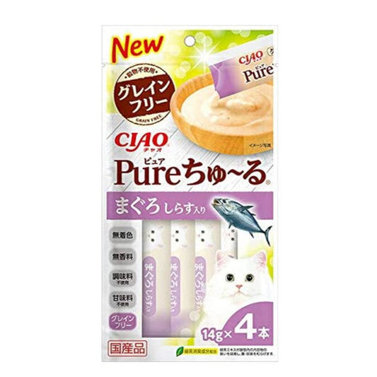 INABA CIAO Pure Japanese Meat Paste - Tuna + Whitebait 14g x4 SC-329