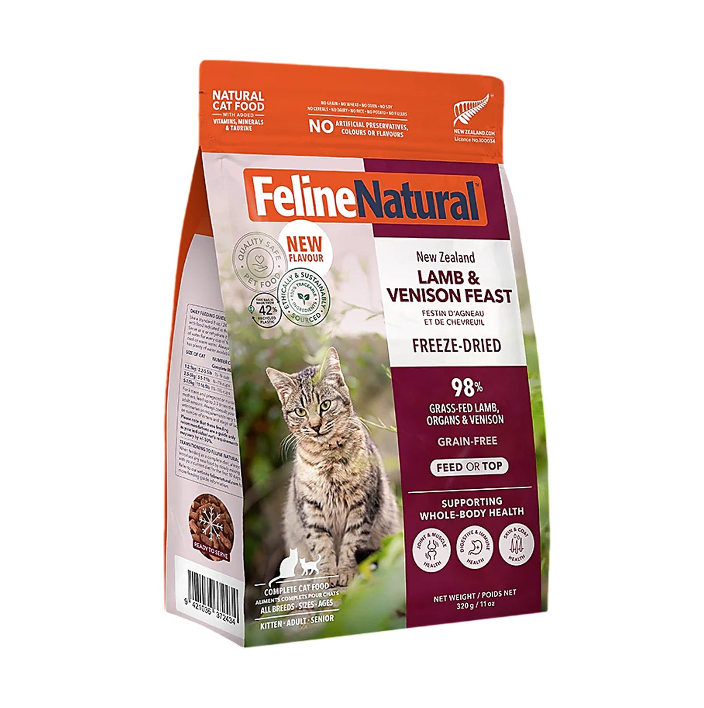 Feline Natural Lamb & Venison Feast 320 g for Cat
Feline Natural 凍乾貓糧 羊肉鹿肉盛宴 320 g 