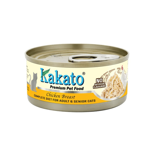 Kakato 高級寵物食品 成年貓和高齡貓主食罐 雞胸肉 70克 #772