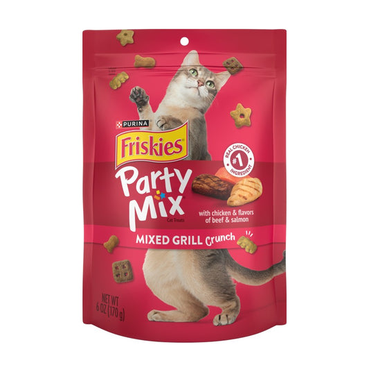 Friskies Party Mix 天然貓脆餅小食 雞肉牛肉三文魚口味 170g（6安士）