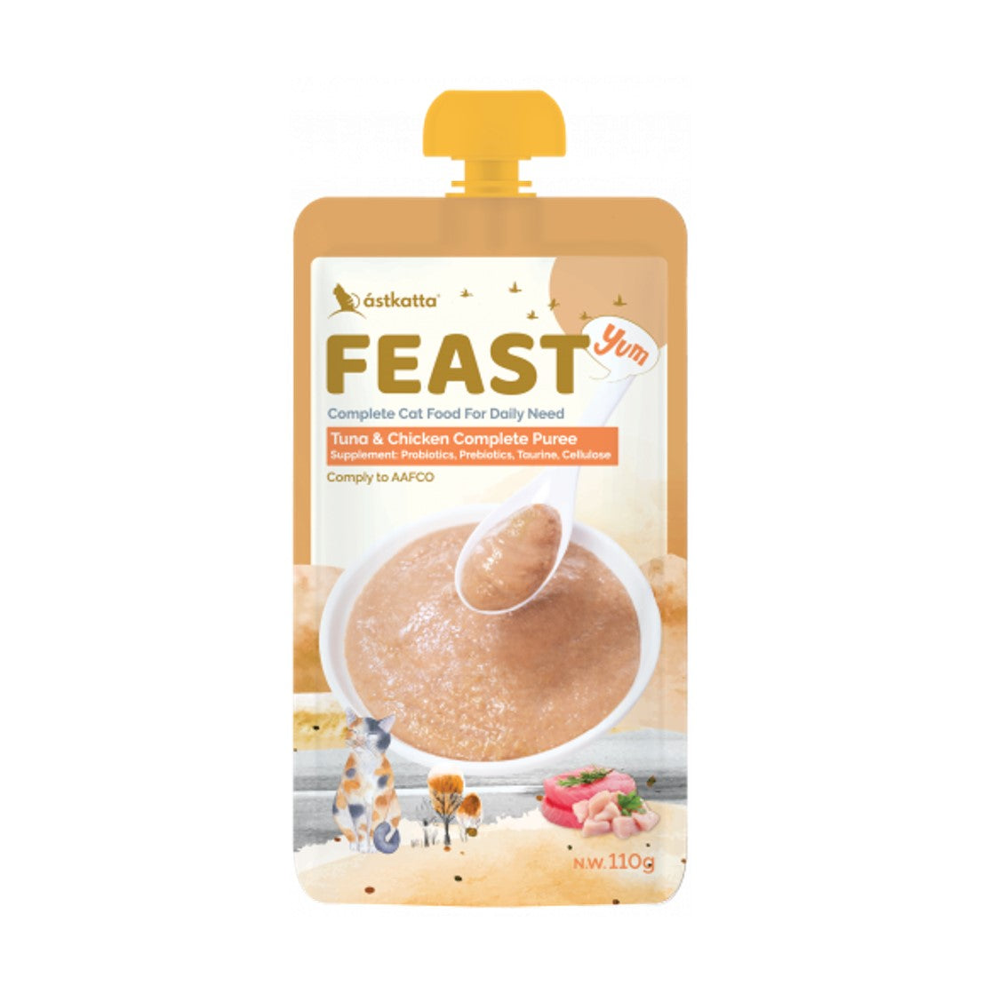 ástkatta Feast 吞拿雞肉鮮肉肉泥主食包 110g