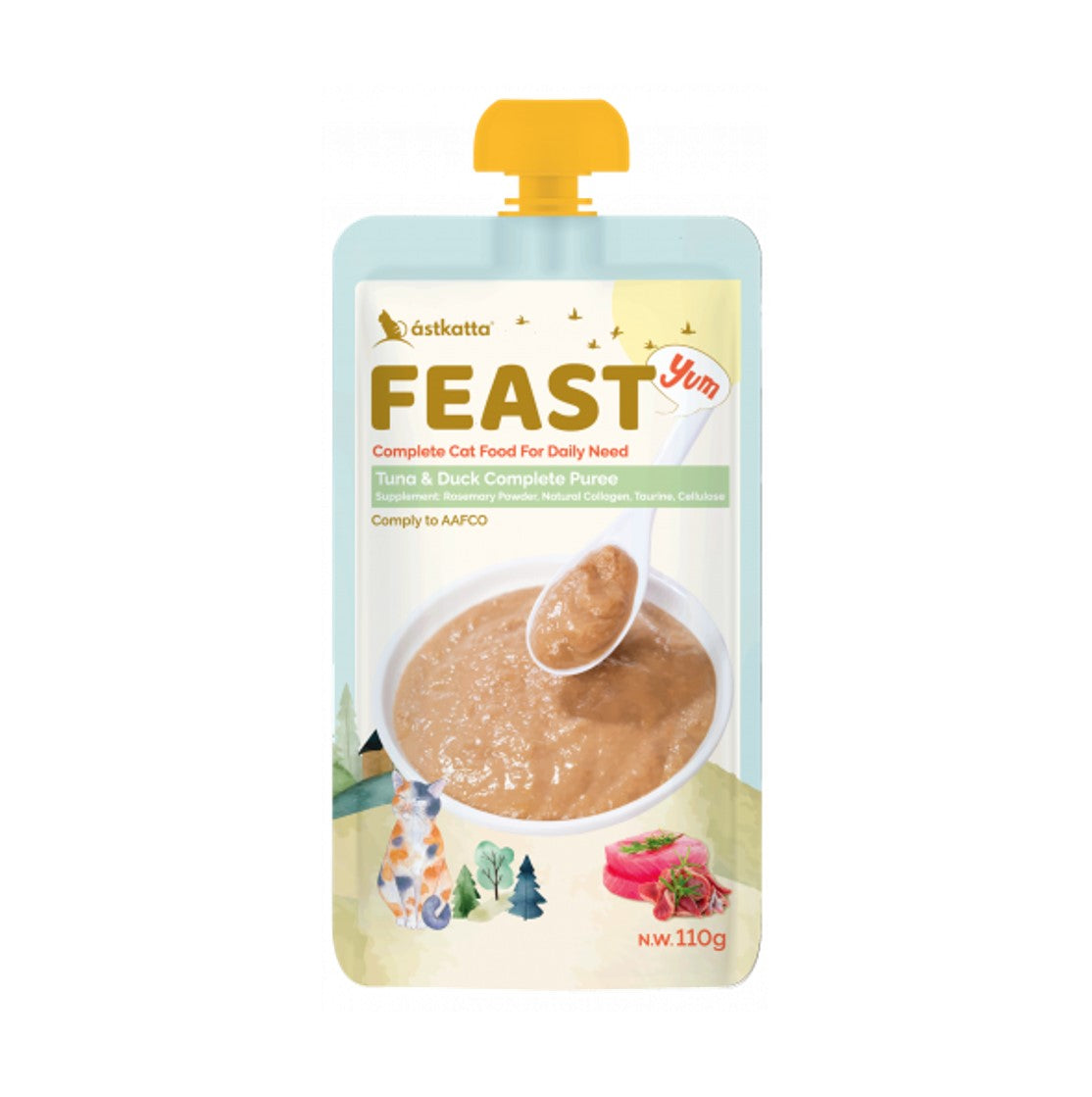 ástkatta Feast 吞拿鴨肉鮮肉肉泥主食包 110g
