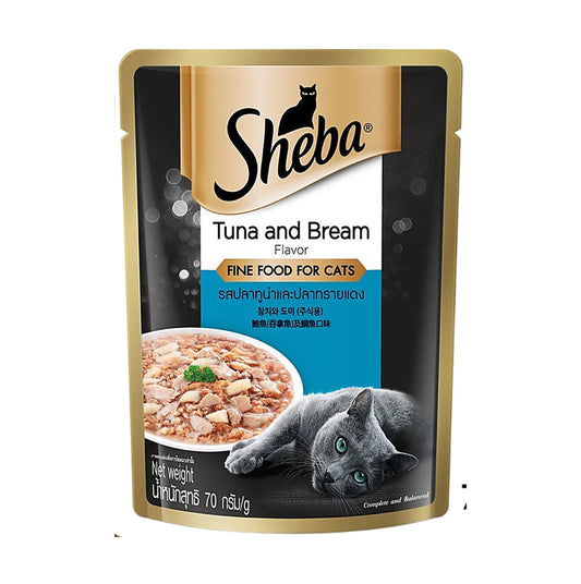 Sheba Cat Pouch - Tuna and Bream Flavor (70g) (RANDOM Packing)
Sheba 貓袋裝濕糧 - 吞拿魚 鯛魚(70克) (包裝隨機提供)