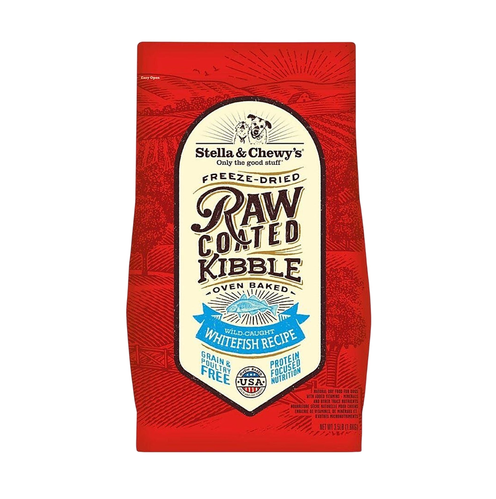 Stella & Chewy's Raw Coated Baked Kibble Whitefish Recipe Dog Dry Food 3.5lb SCRC009