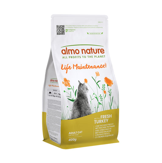 almo nature Holistic Life Maintenance Fresh Turkey Dry Adult Cat Food 400g #607