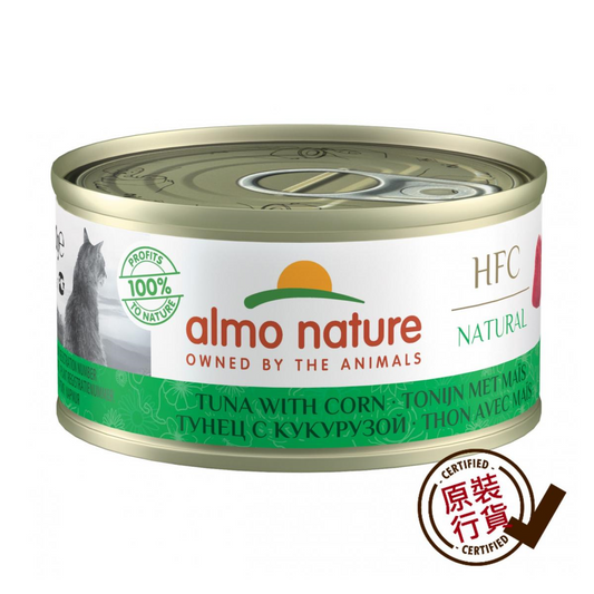 almo nature natural cat canned food - tuna and corn formula 70g #9033