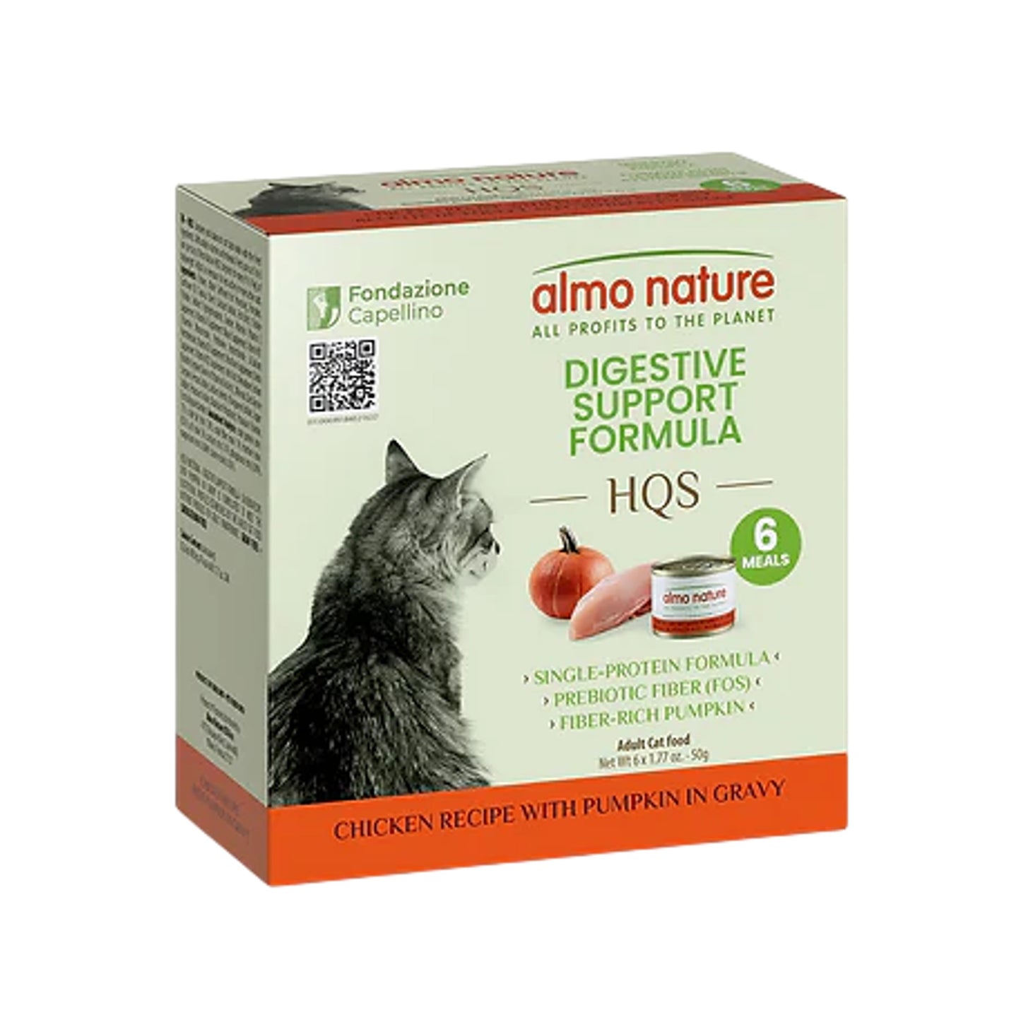 almo nature HQS Digestive Support Formula Chicken Recipe With Pumpkin In Gravy Cat Canned Box Set 50g x 6
almo nature 貓罐頭套裝-消化支持配方 雞肉南瓜肉汁 50克 x 6罐 