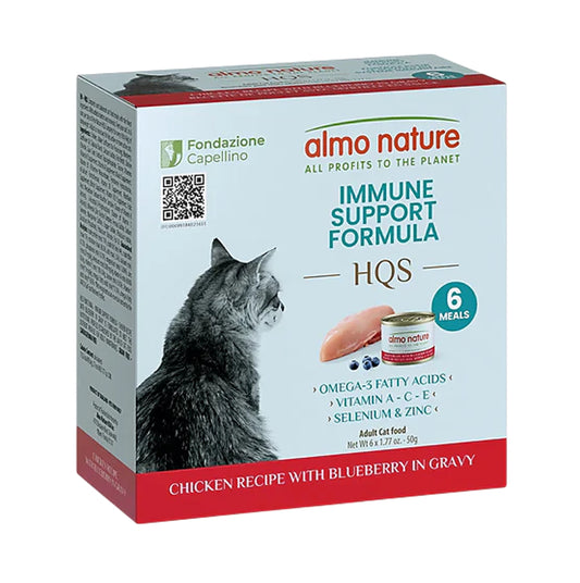 almo nature HQS Immune Support Formula Chicken Recipe With Blueberry In Gravy Cat Canned Box Set 50g x 6
almo nature 貓罐頭套裝-增强免疫力配方 雞肉藍莓肉汁 50克 x 6罐