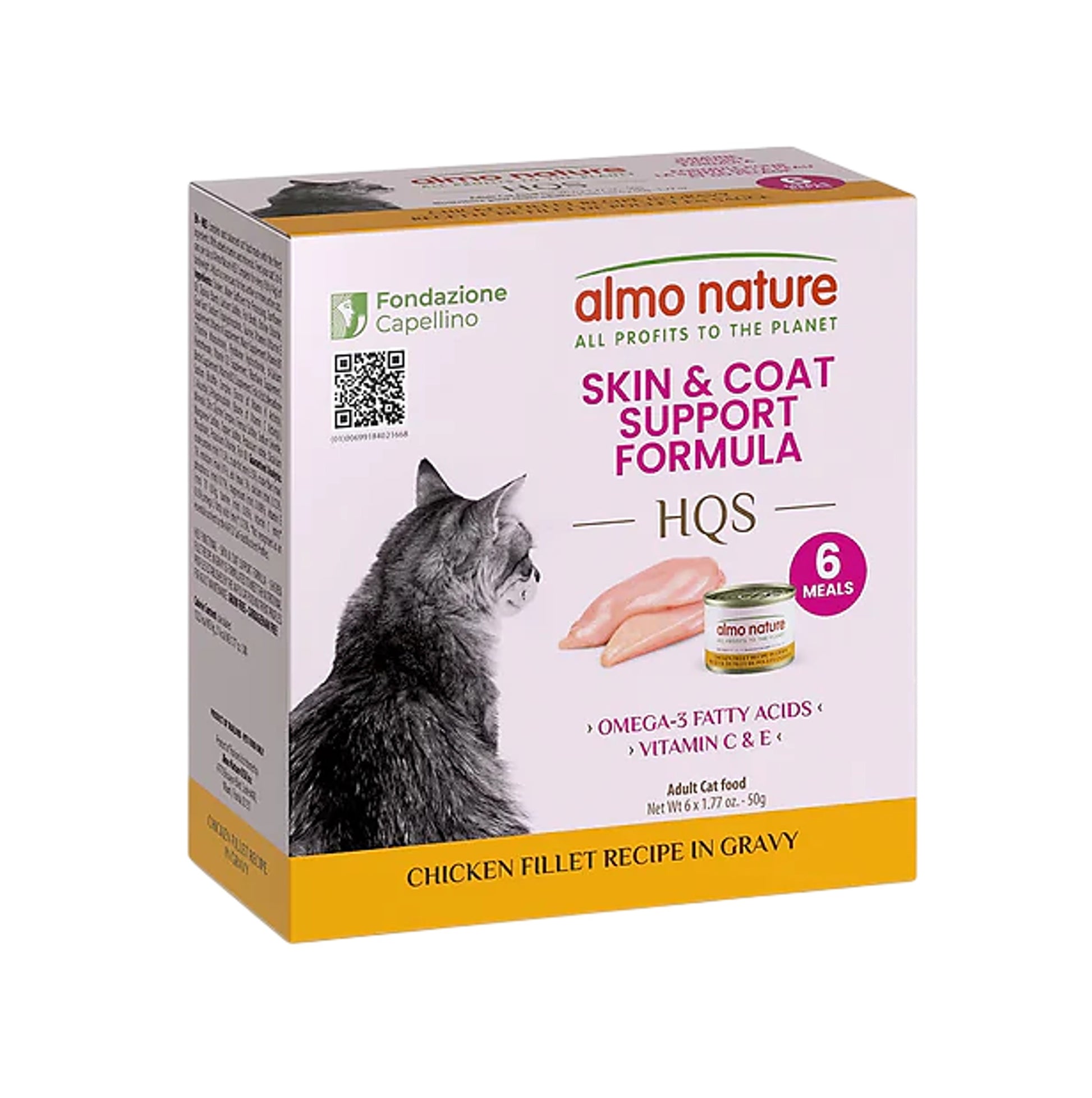 almo nature HQS Skin & Coat Support Formula Shredded Chicken Fillet In Gravy Cat Canned Box Set 50g x 6
almo nature 貓罐頭套裝-皮膚和毛髮滋養配方 雞肉肉汁 50克 x 6罐 