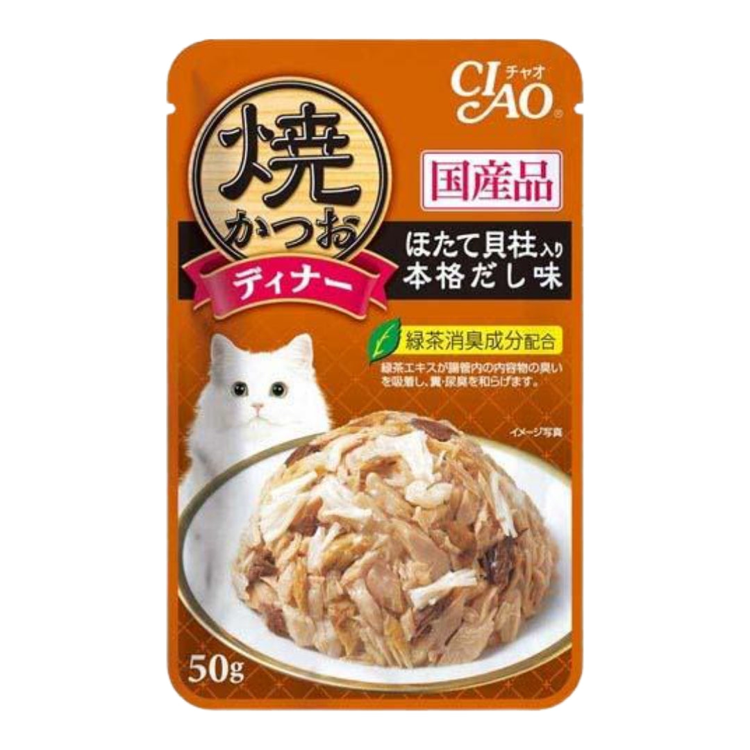CIAO- IC-236 鰹魚+扇貝+日式柴魚高湯  (50g)貓濕糧 貓濕包