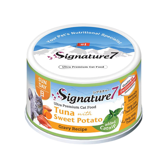 Signature7 貓咪肉湯罐 貓薄荷舒壓配方 星期日 吞拿魚&甜薯 70g