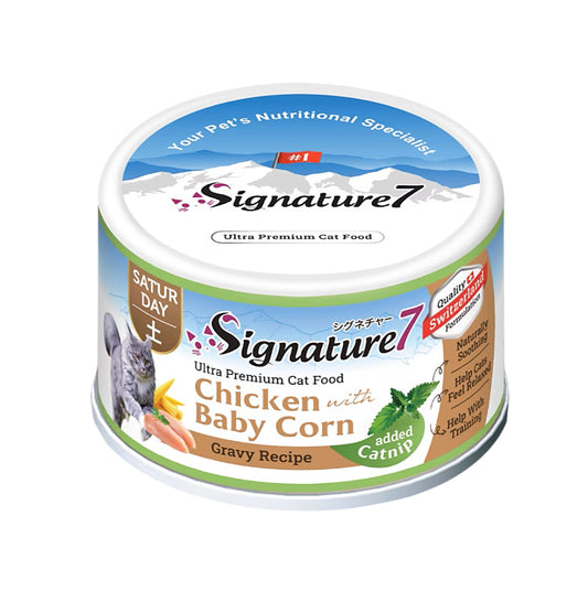 Signature7 貓咪肉湯罐 貓薄荷舒壓配方 星期六 雞肉&玉米筍 70g