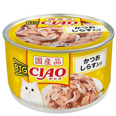 貓罐頭 BIG CIAO系列 - 鰹魚 + 白飯魚 160G #CC-54