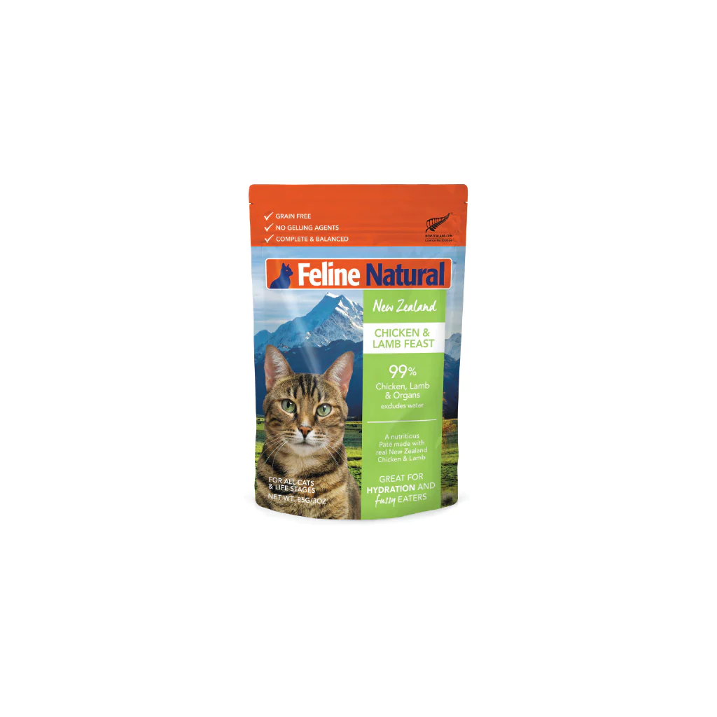 Feline Natural F9 Cat Wet Food Chicken and Lamb Feast 85g (2178)  