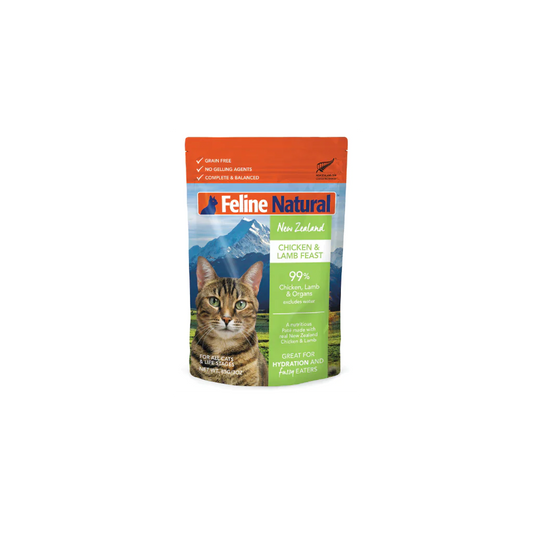 Feline Natural F9 Cat Wet Food Chicken and Lamb Feast 85g (2178)  