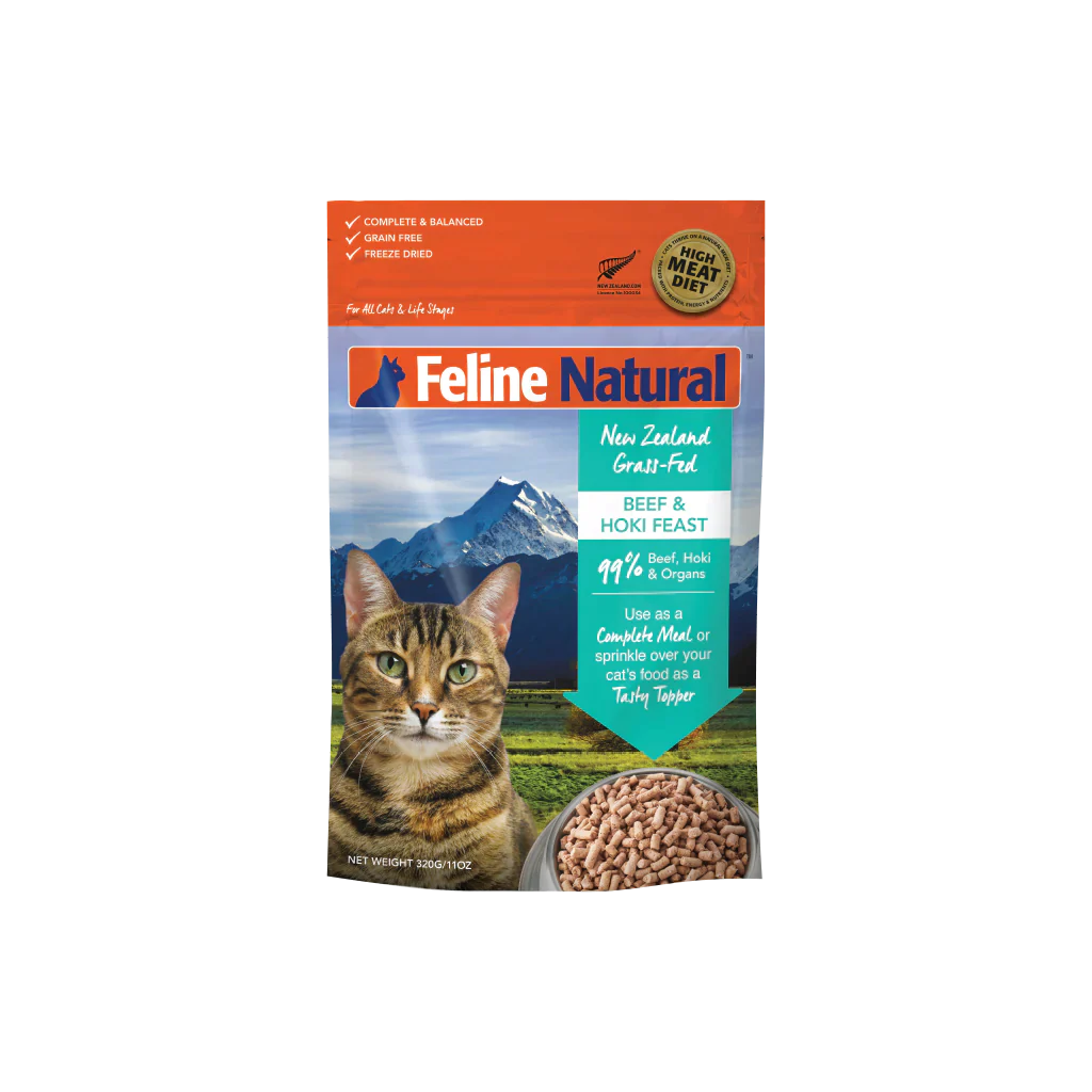 Feline Natural F9 Freeze Dried Cat Food Beef and Hoki Feast 320g  
