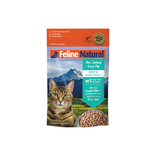 Feline Natural F9 Freeze Dried Cat Food Beef and Hoki Feast 320g  