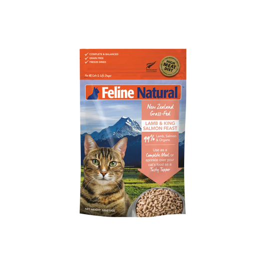Feline Natural F9 Freeze Dried Cat Food Lamb and Salmon Feast 320g  
