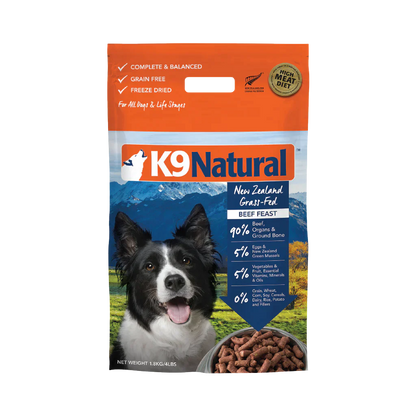 K9 Natural Freeze Dried Dog Food Beef Feast 1.8kg  