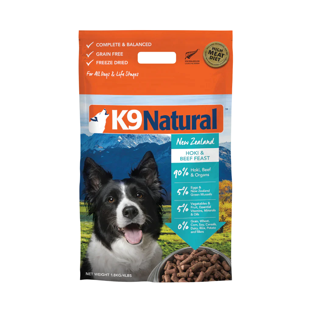 K9 Natural Freeze Dried Dog Food Beef and Hoki Feast 1.8kg  