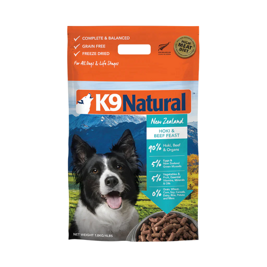 K9 Natural Freeze Dried Dog Food Beef and Hoki Feast 1.8kg  