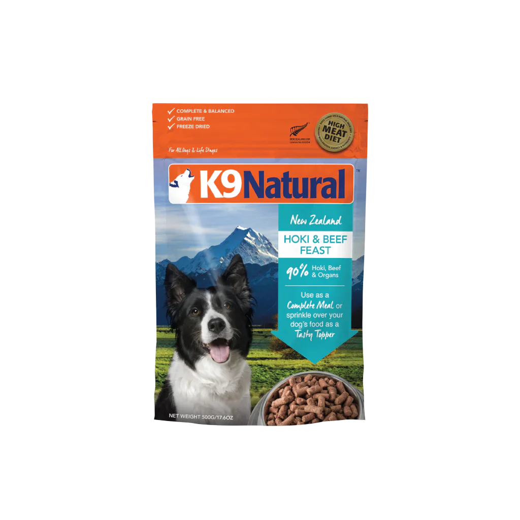 K9 Natural Freeze Dried Dog Food Beef and Hoki Feast 500g  