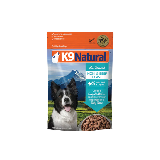 K9 Natural Freeze Dried Dog Food Beef and Hoki Feast 500g  
