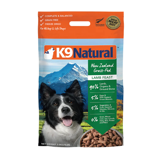 K9 Natural Freeze Dried Dog Food Lamb Feast 3.6kg  